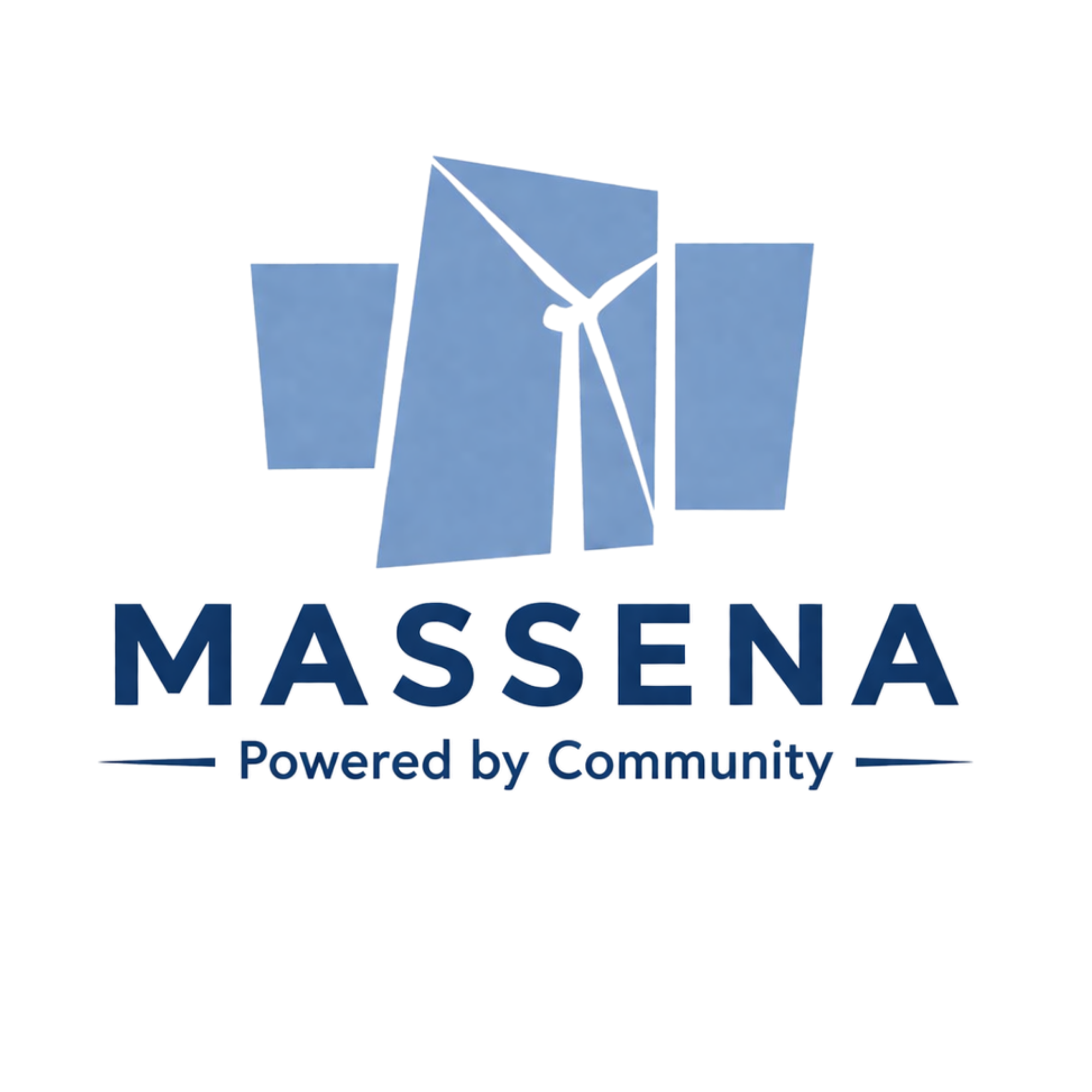 Logo with wind turbine and rural land